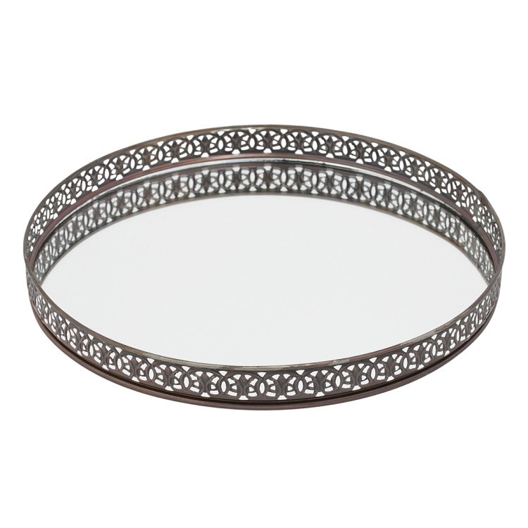 round mirror serving tray