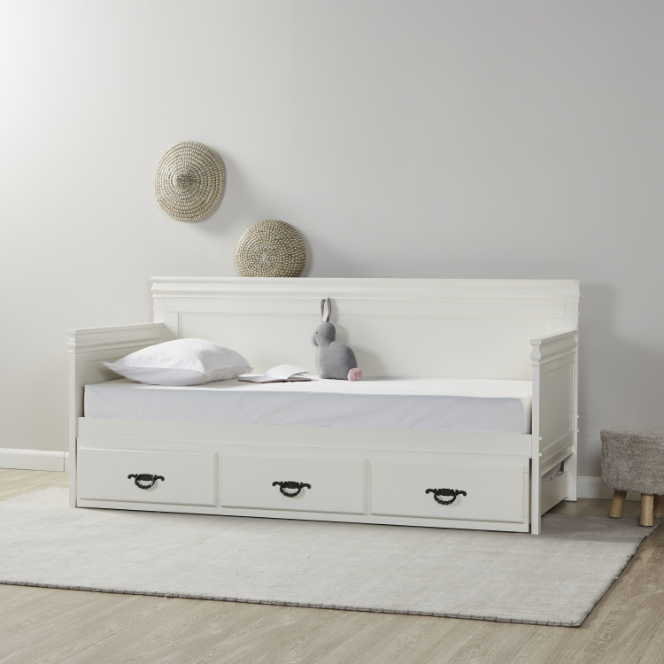 سرير نهاري فردي مع سرير سفلي من كاسي 90 190 سم أبيض