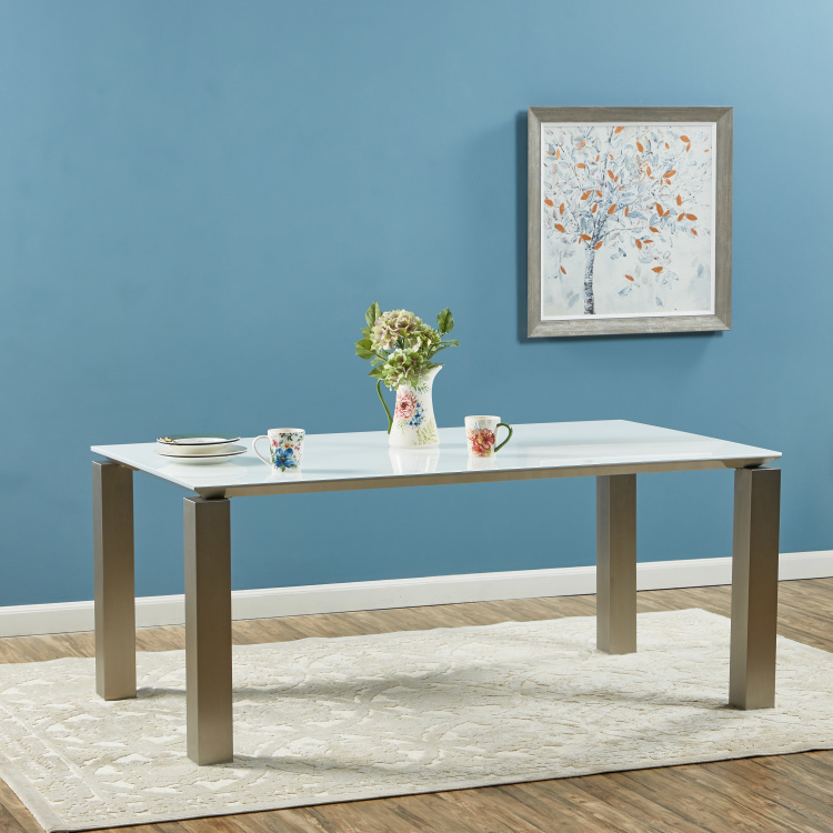 Parlin 6-Seater Glass Top Dining Table