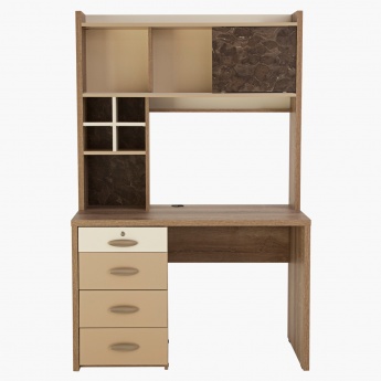 Oliver Study Desk With Hutch Particle Board