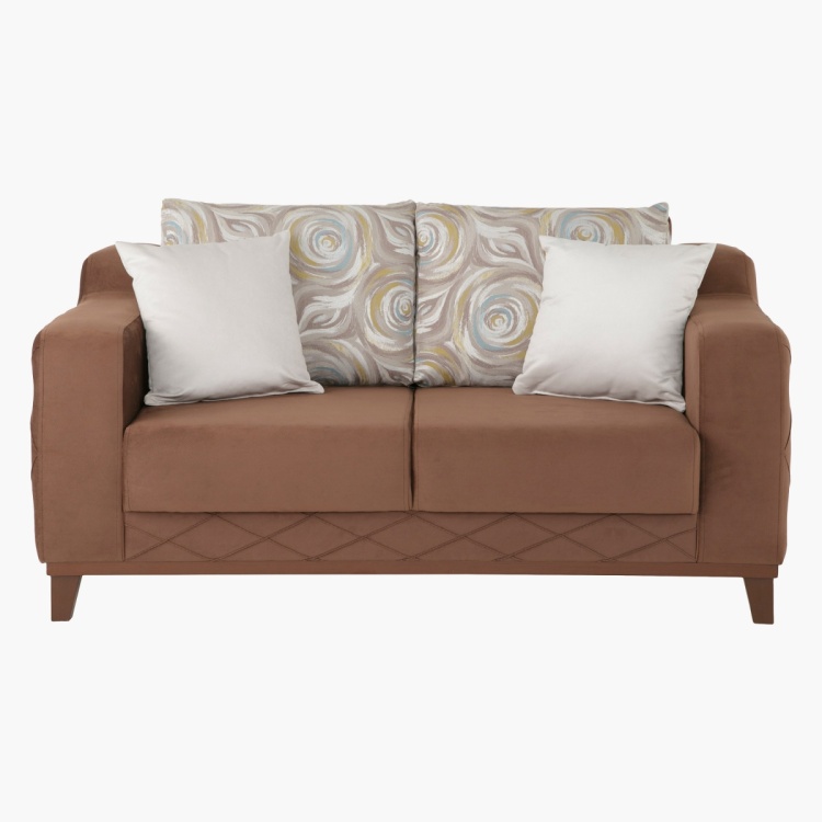 Karo 2 Seater Sofa Bed Dark Brown Fabric