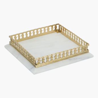 Mijah Decorative Serving Tray White Marble