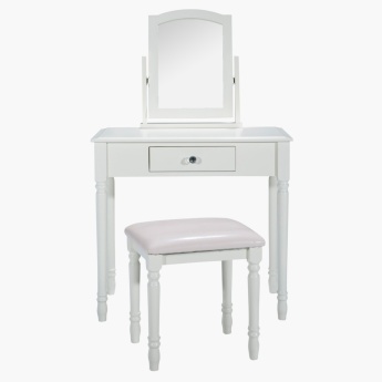 Alice S Dressing Table With Mirror And Stool Cream White Mdf