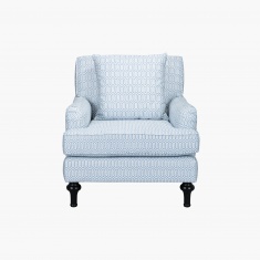 Hanks Armchair Blue And White Wood