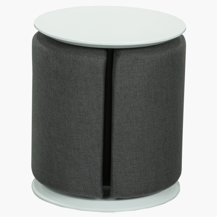 Textured Banner Stool with Pouf