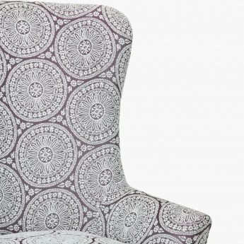 Mono Suzani Embroidered Accent Chair Silver Wood