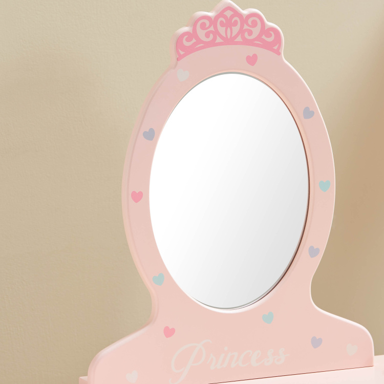 Princess Dressing Table With Mirror, Disney Princess Dresser Heart Mirror Set