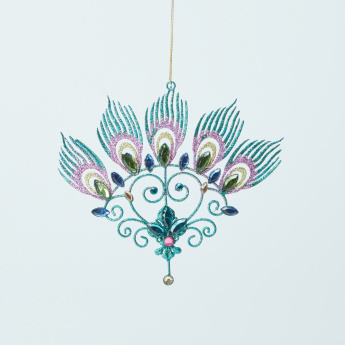 Peacock Wire Feather Fan Hanging Ornament