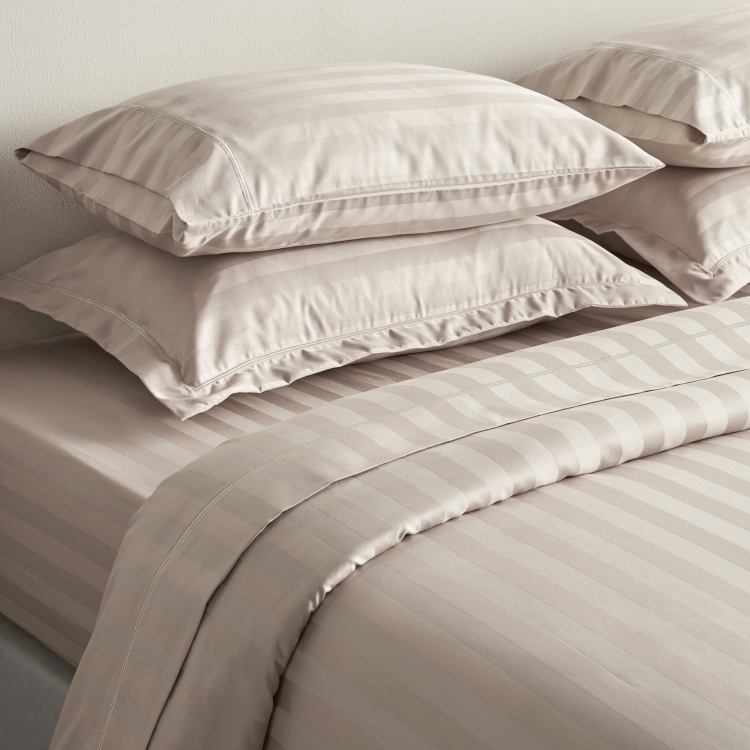 Satin 3 Piece Striped Super King, What Size Is King Bedding In Cm