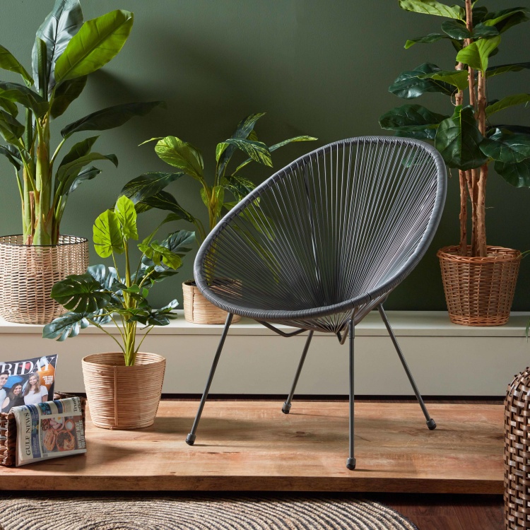 Egg Wicker Chair | Grey | Steel