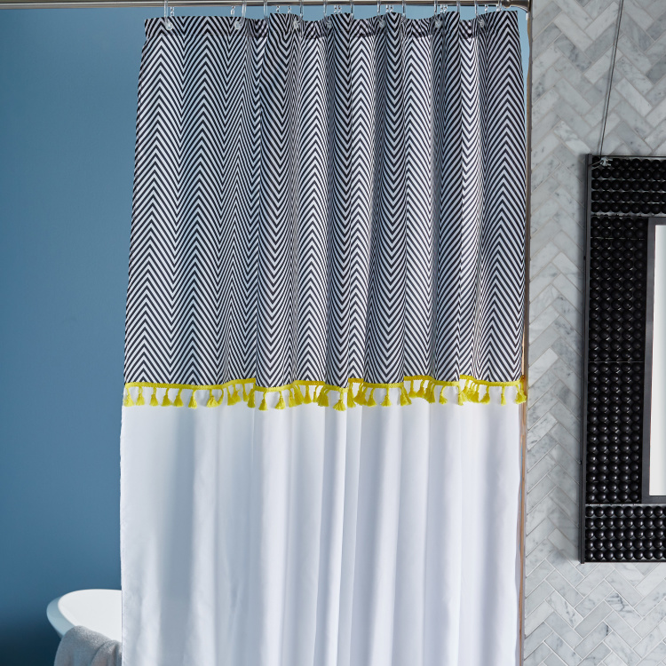 Clara Shower Curtain 200x180 Cms, Teal Yellow And Grey Shower Curtain
