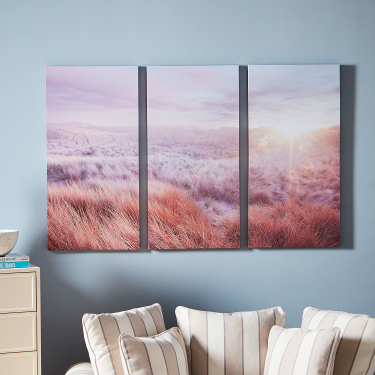 Sand Dunes 3 Piece Triptych Canvas Printed Wall Art Natural Polyester
