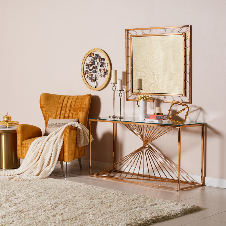 Alfie Console Table With Mirror, Alfie Console Table With Mirror Gold