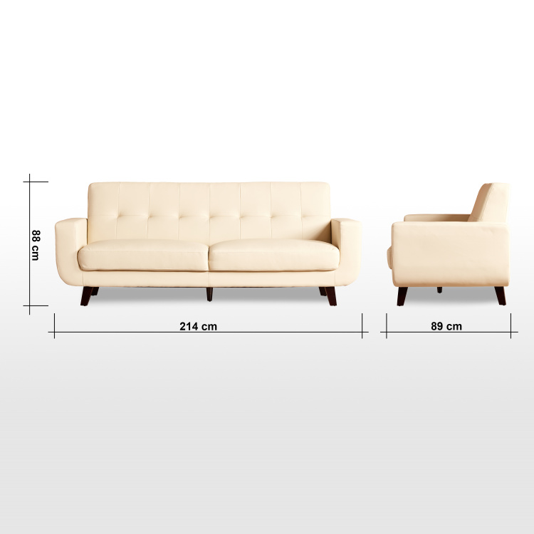 Franco 3 Seater Faux Leather Sofa, 3 Seater Leather Sofa Dimensions
